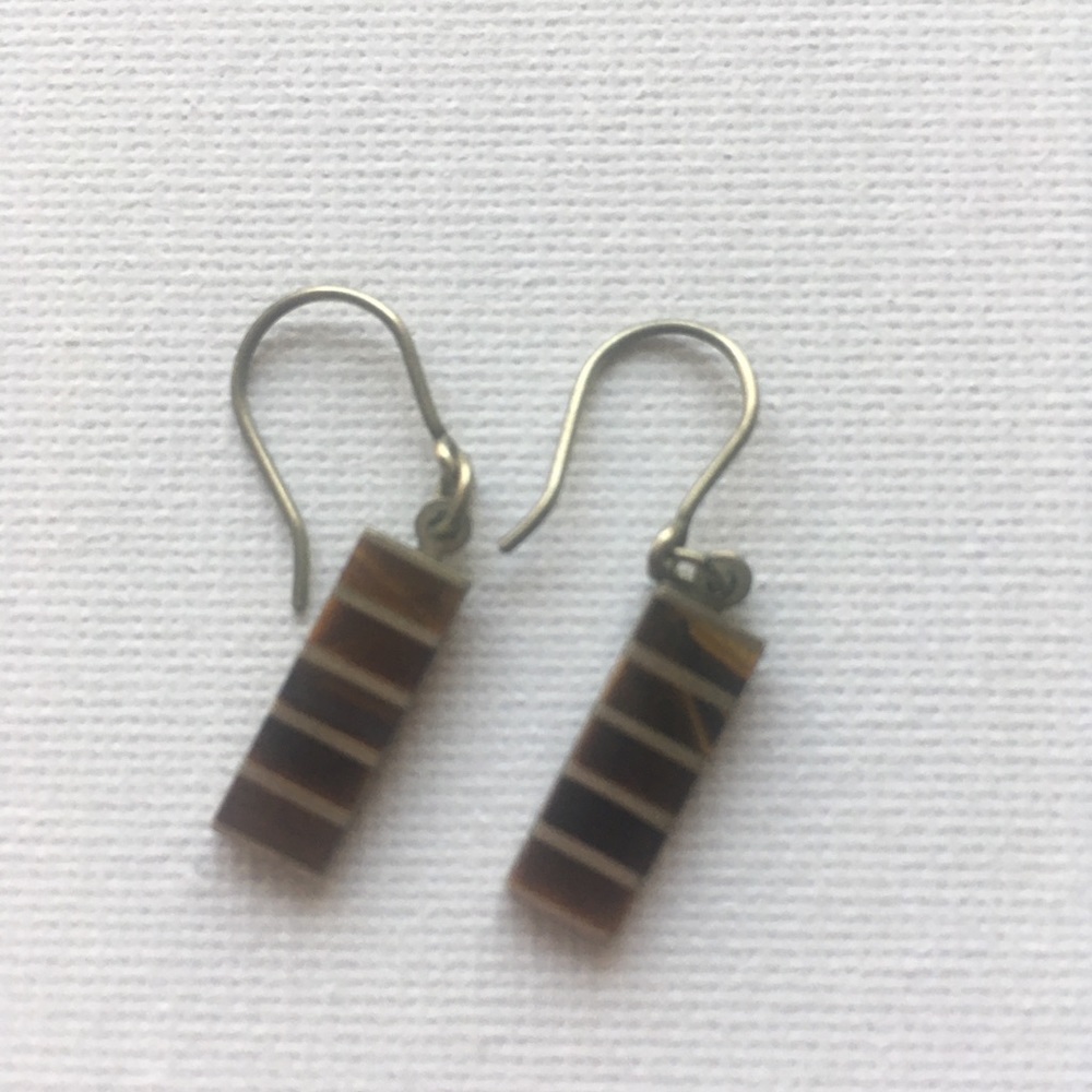 Tiger's Eye Vintage Dangle Earrings